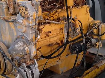 Caterpillar diesel engine on a pallet